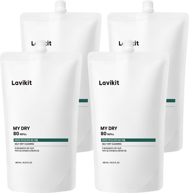 라비킷 마이드라이80 홈드라이세제 리필, 4개, 480ml