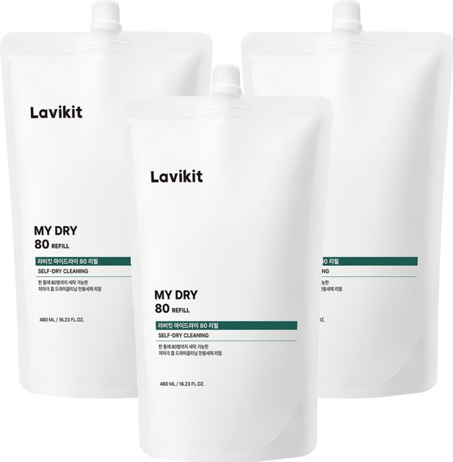 라비킷 마이드라이80 홈드라이세제 리필, 3개, 480ml