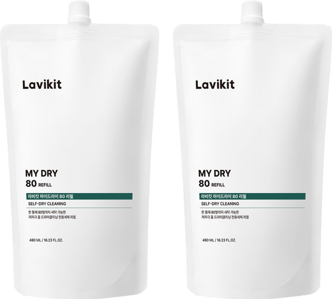 라비킷 마이드라이80 홈드라이세제 리필, 2개, 480ml