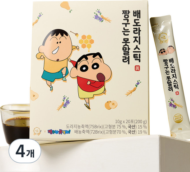 려원담 짱구는못말려 배도라지 스틱, 200g, 4개