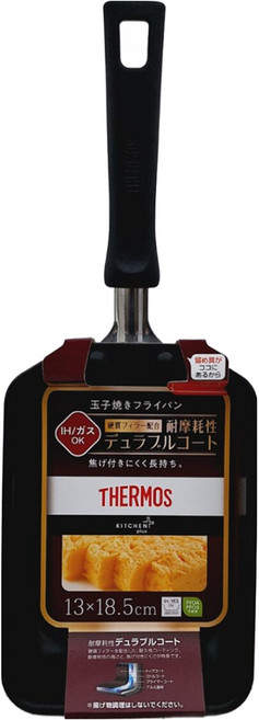 THERMOS 膳魔師 厚鑄耐摩玉子燒鍋 KFM-013E R 紅色, 18.5cm, 1個