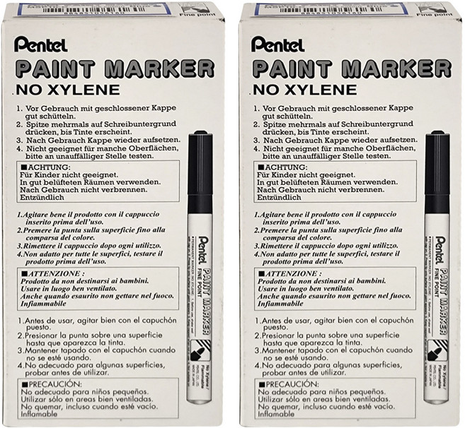 Pentel 飛龍文具 油漆筆 細 MSP10-C 藍色 12支, 1色, 2盒