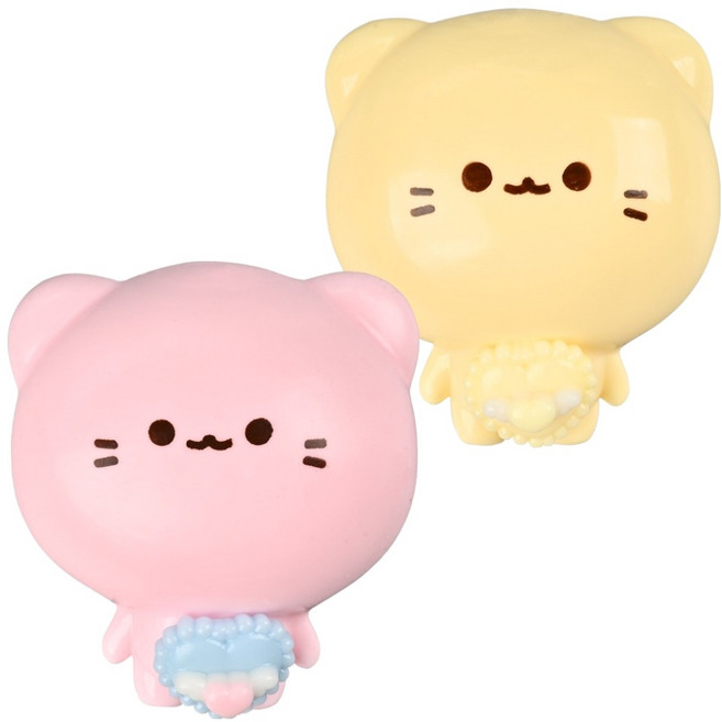 포포팬시 츄잉츄잉 말랑이 2종 세트, 옐로우, 핑크, 1세트