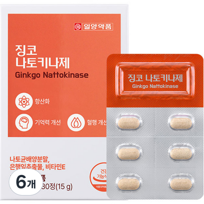 일양약품 징코 나토키나제 15g, 6개, 30정