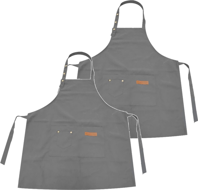 卡特屋 日系工作圍裙加厚 帆布無皮革 防潑水款, 沉穩灰, 2件