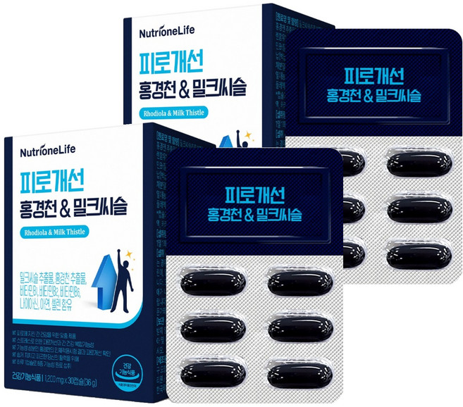 뉴트리원 피로개선 홍경천 밀크씨슬 36g, 30정, 2개