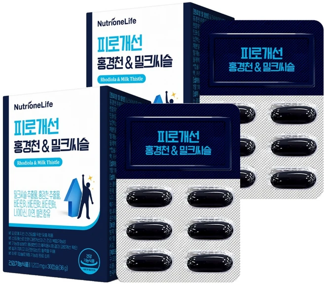 뉴트리원 피로개선 홍경천 밀크씨슬 36g, 30정, 2개 - 쿠팡
