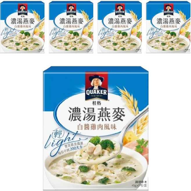 QUAKER 桂格 濃湯燕麥 白醬雞肉風味 5包, 225g, 5盒