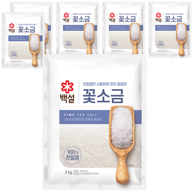 백설 꽃소금, 3kg, 6개