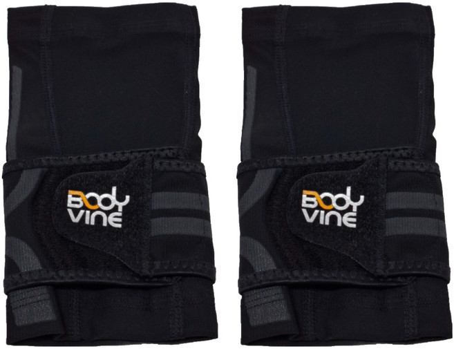 BODYVINE 巴迪蔓 超肌感貼紮護肘 貼紮壓條設計 穩固加壓 3D立體剪裁 舒適透氣, 灰色, 2個