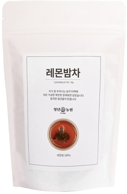 청년농원 저온가공 레몬밤차 삼각티백, 700mg, 50개입, 1개