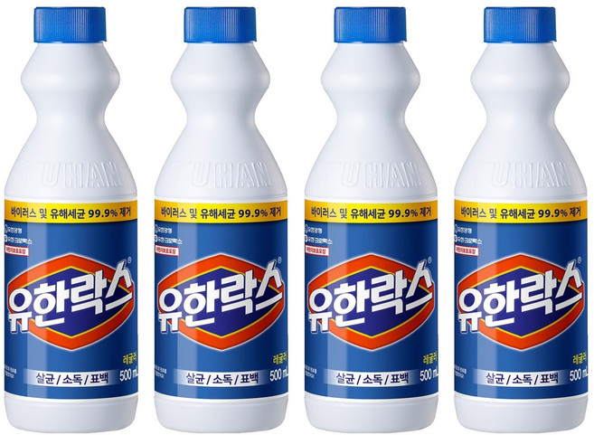 유한락스 레귤러, 500ml, 4개
