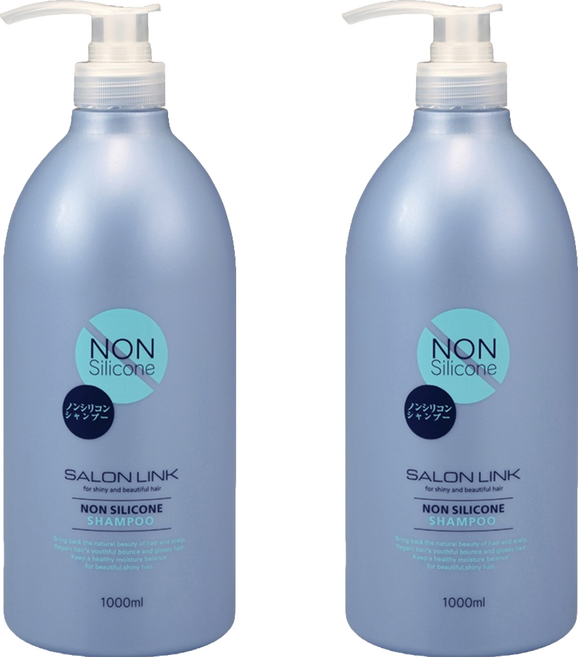 KUMANO 熊野油脂 Salon Link 亮澤沙龍洗髮精 無矽靈 清新, 1L, 2瓶