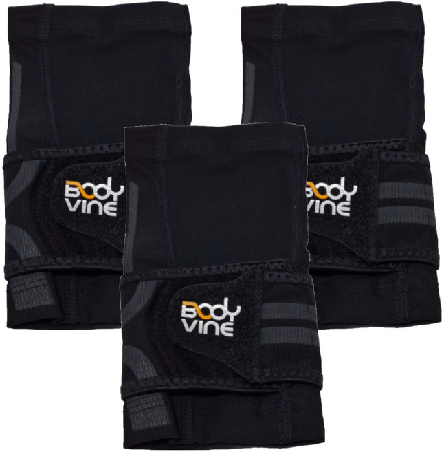 BODYVINE 巴迪蔓 超肌感貼紮護肘 貼紮壓條設計 穩固加壓 3D立體剪裁 舒適透氣, 灰色, 3個
