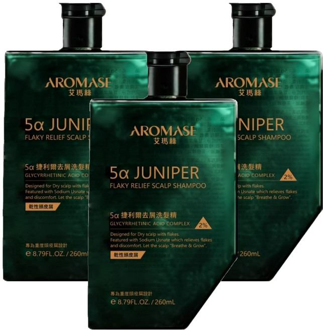 AROMASE 艾瑪絲 5α 捷利爾去屑洗髮精(2%)/乾性頭皮屑, 3件, 260ml