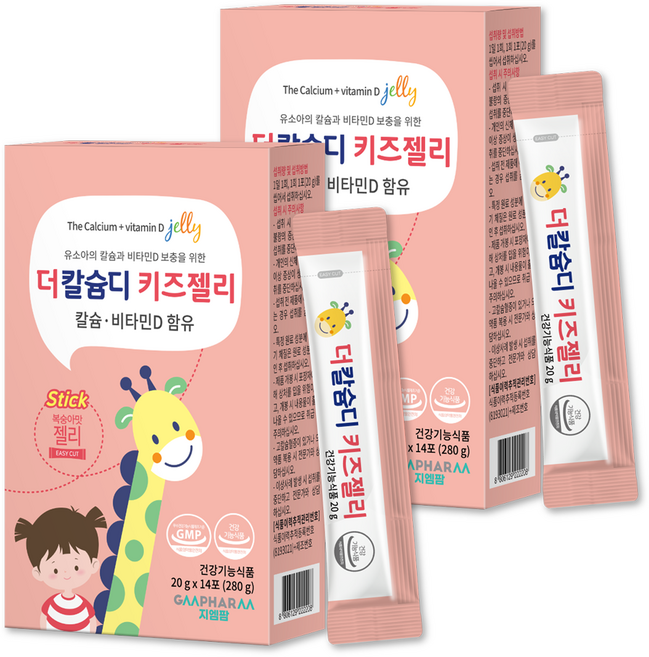 지엠팜 더칼슘디 키즈젤리, 280g, 2개