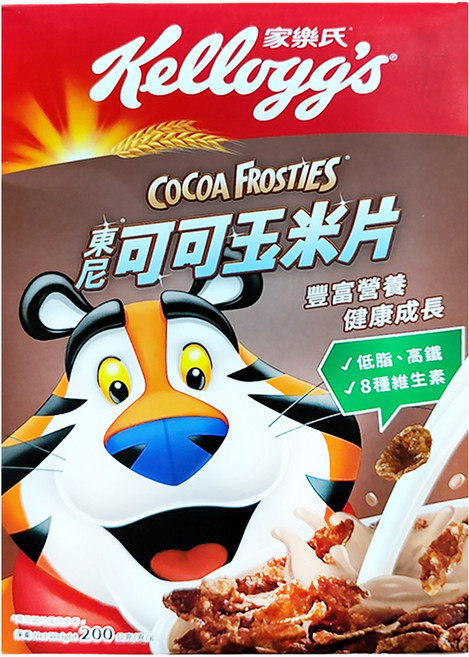 Kellogg's 家樂氏 FROSTIES 東尼玉米片 可可口味, 200g, 1盒