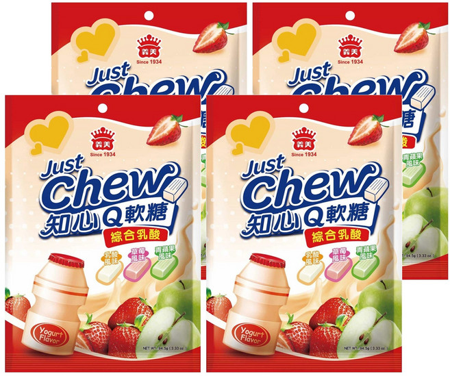 義美 知心Q軟糖 綜合乳酸, 94.5g, 4袋
