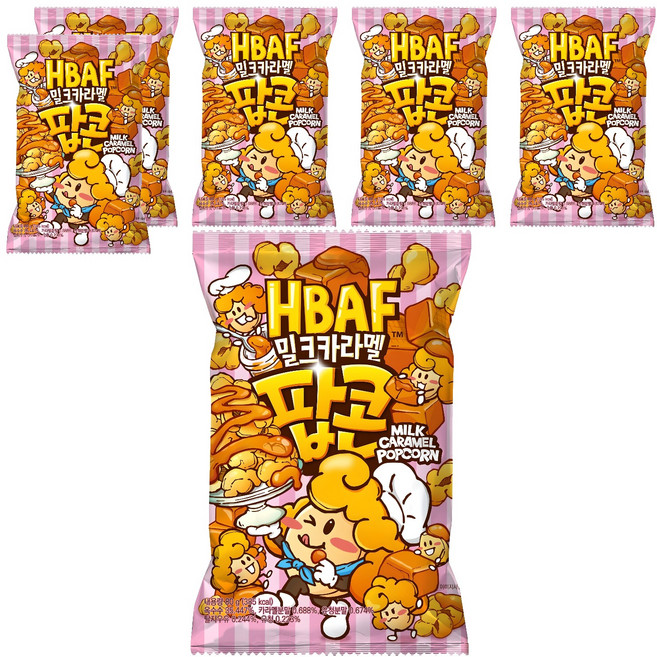 바프 밀크카라멜 팝콘, 80g, 6개
