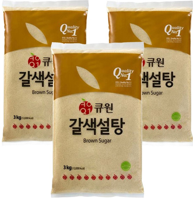 큐원 갈색설탕, 3kg, 3개