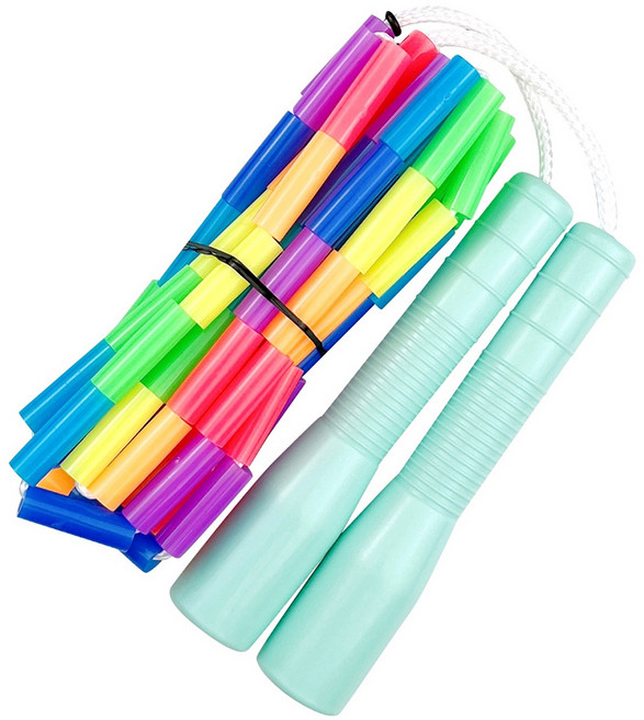 제이에프로프 어린이용 무지개 구슬줄넘기, 민트, 1개