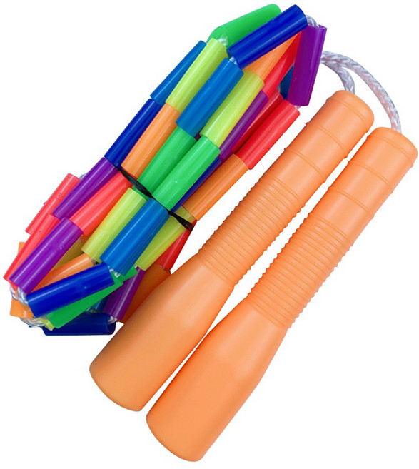 제이에프로프 어린이용 무지개 구슬줄넘기, 주황색, 1개