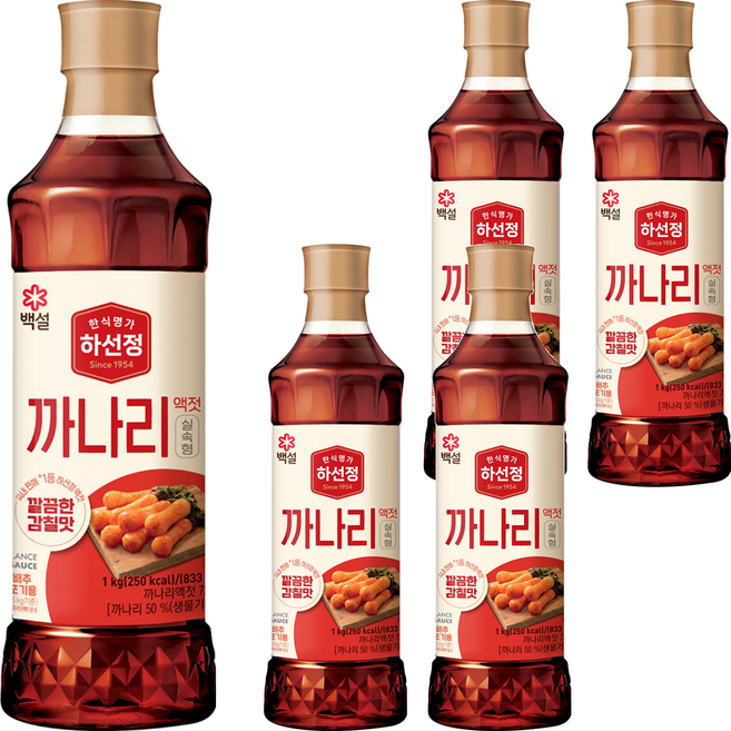 하선정 까나리액젓 실속형, 1kg, 5개