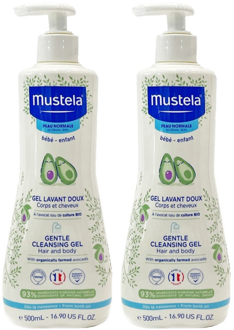 mustela 慕之恬廊 嬰兒洗髮沐浴雙潔乳, 500ml, 2瓶