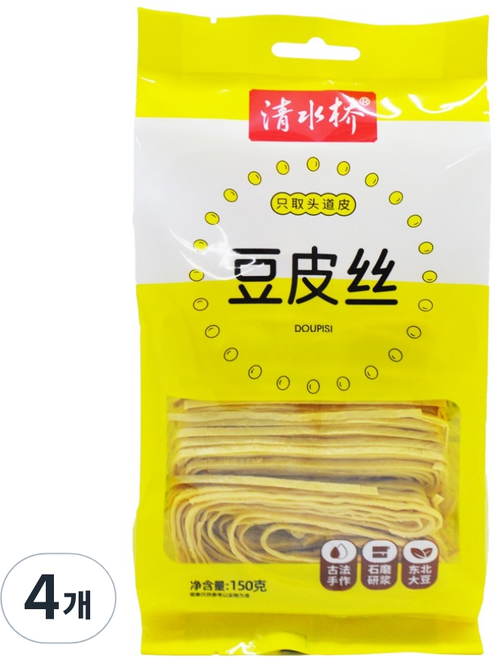 청수교 두유피 말린두부피 슬라이스, 150g, 4개