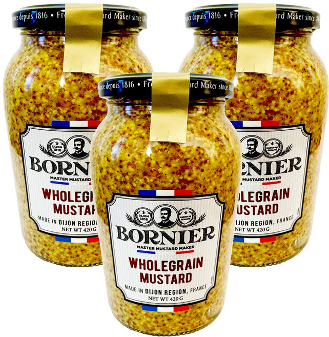 보르니에르 홀그레인 머스타드, 420g, 3개