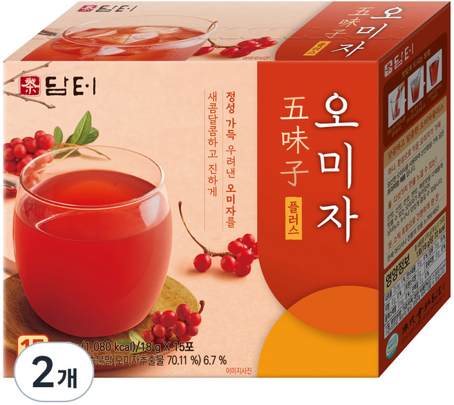 담터 오미자 플러스 과실차, 18g, 15개입, 2개