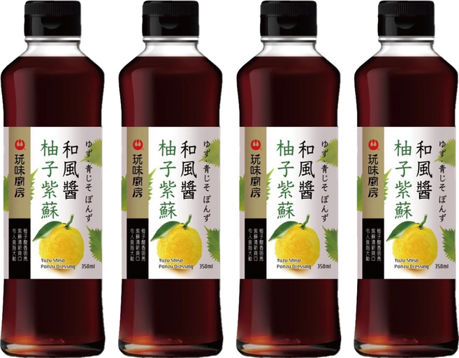 萬家香 玩味廚房 柚子紫蘇和風醬, 350ml, 4瓶