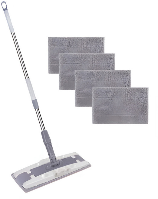 비타벨로 360도 회전 바닥청소 밀대걸레 + 극세사 걸레 4P, 1세트