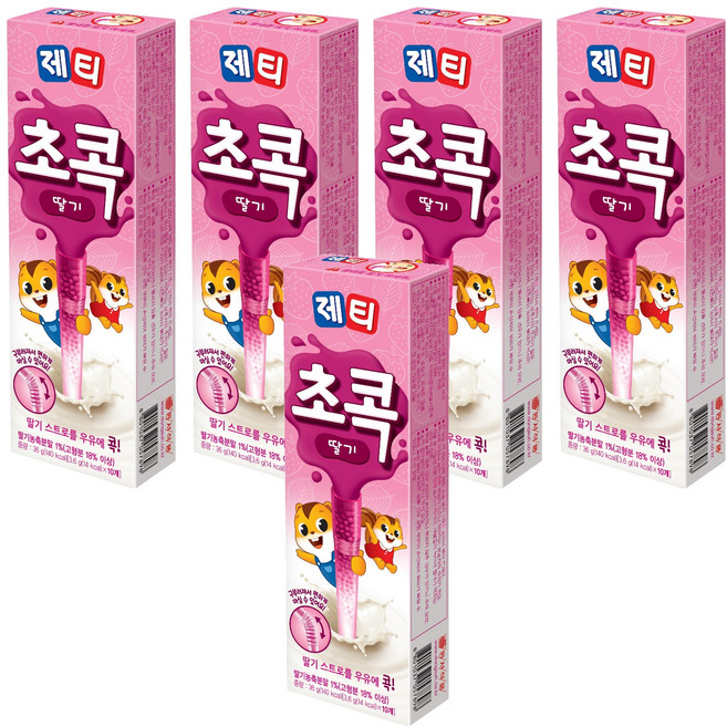 제티 초콕 분말 스트로 딸기맛, 3.6g, 10개입, 5개