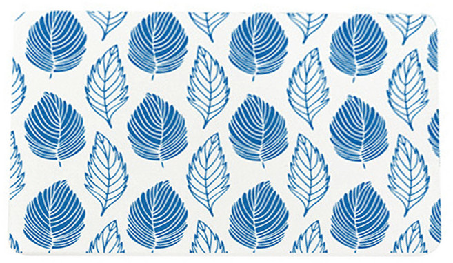 收納王妃 珪藻土地墊, 藍色手繪羽毛, 1個