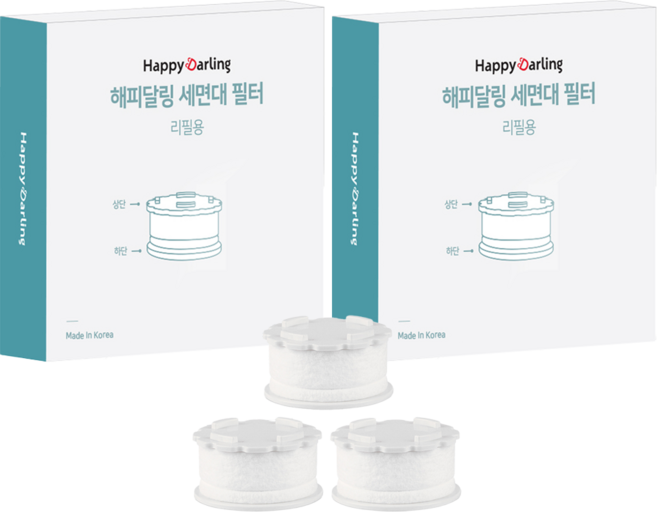 해피달링 세면대 헤드 필터 리필용 3p, 2개