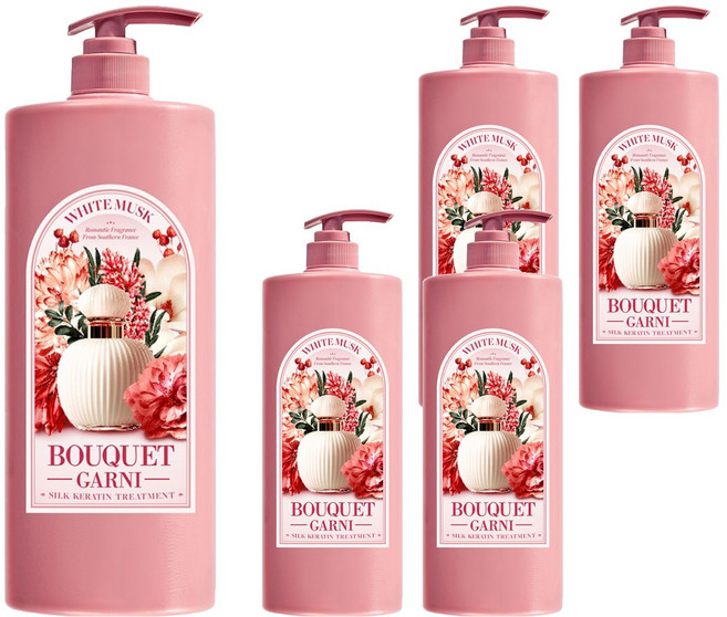 부케가르니 실크 케라틴 트리트먼트 화이트머스크, 1.5L, 5개