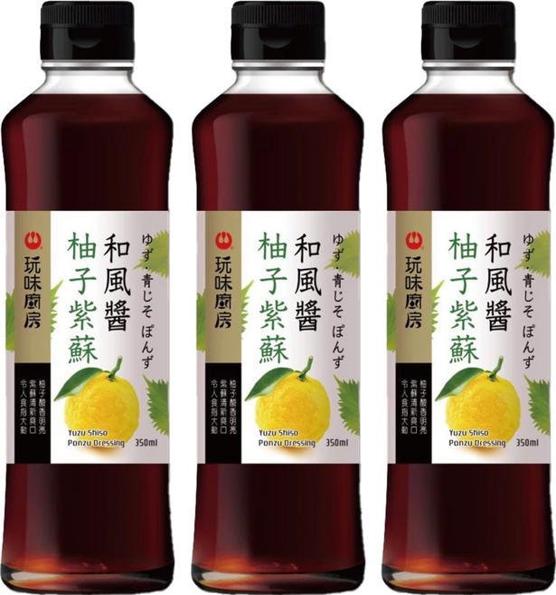 萬家香 玩味廚房 柚子紫蘇和風醬 無油配方, 350ml, 3瓶