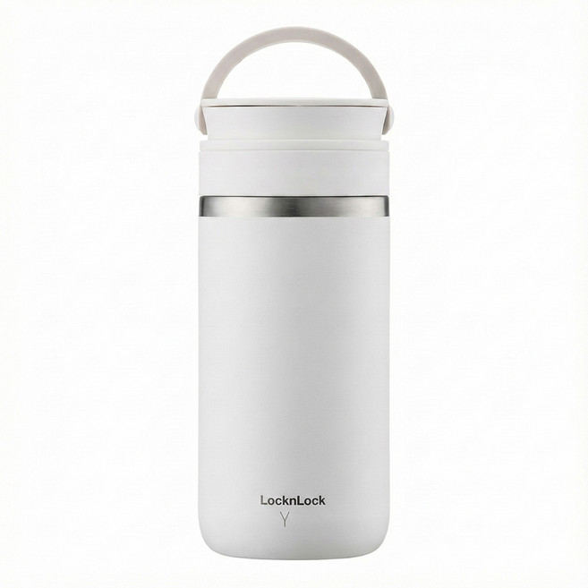 LocknLock 樂扣樂扣 都會兩用手提保溫瓶, 石灰白, 1個, 355ml