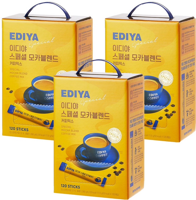 이디야 스페셜 모카블렌드 커피믹스, 3개, 120개입, 11.5g