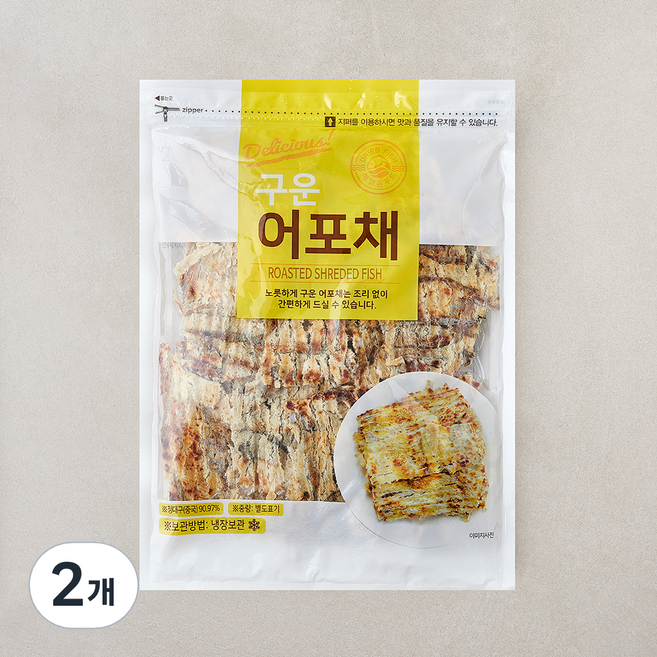 해맑은푸드 구운 어포채, 2개, 200g