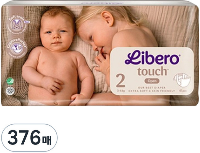 리베로 터치 밴드형 기저귀 남여공용, 2단계, 376매