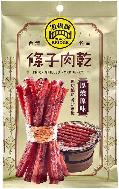 BLACK BRIDGE 黑橋牌 厚燒原味條子肉乾 16小時自然醃製 厚切0.5cm, 65g, 1包