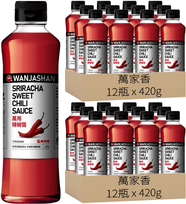 萬家香 萬用辣椒醬, 420g, 24瓶