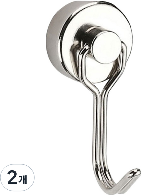 월드크린 360도 회전형 자석 고리 20mm, 실버, 2개