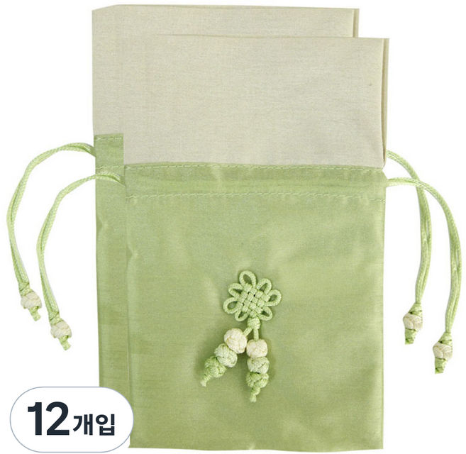 해피툴 매듭 복주머니, 그린, 12개
