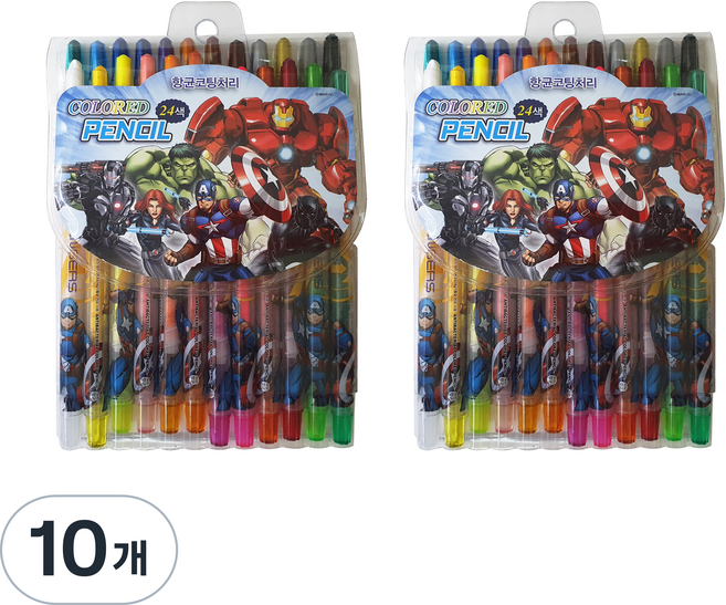 마블 어벤져스 색연필, 10개, 24색