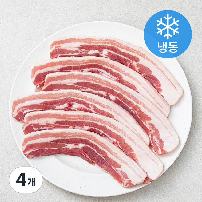 데일리이츠 MAUM 오스트리아산 삼겹살 구이용 10mm (냉동), 1kg, 4개