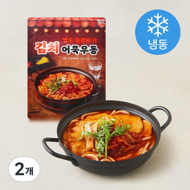 윙잇 영도 포장마차 김치어묵우동 (냉동), 620g, 2개