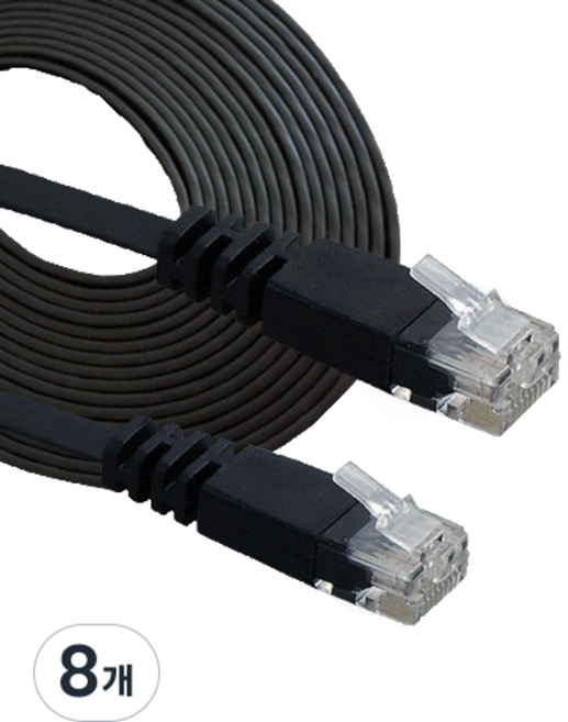iN NETWORK CAT.6 UTP 直連 FLAT 網路線 IN-6UF03B, 8個, 混合色